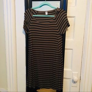 Hunter Green and Black Striped Dress